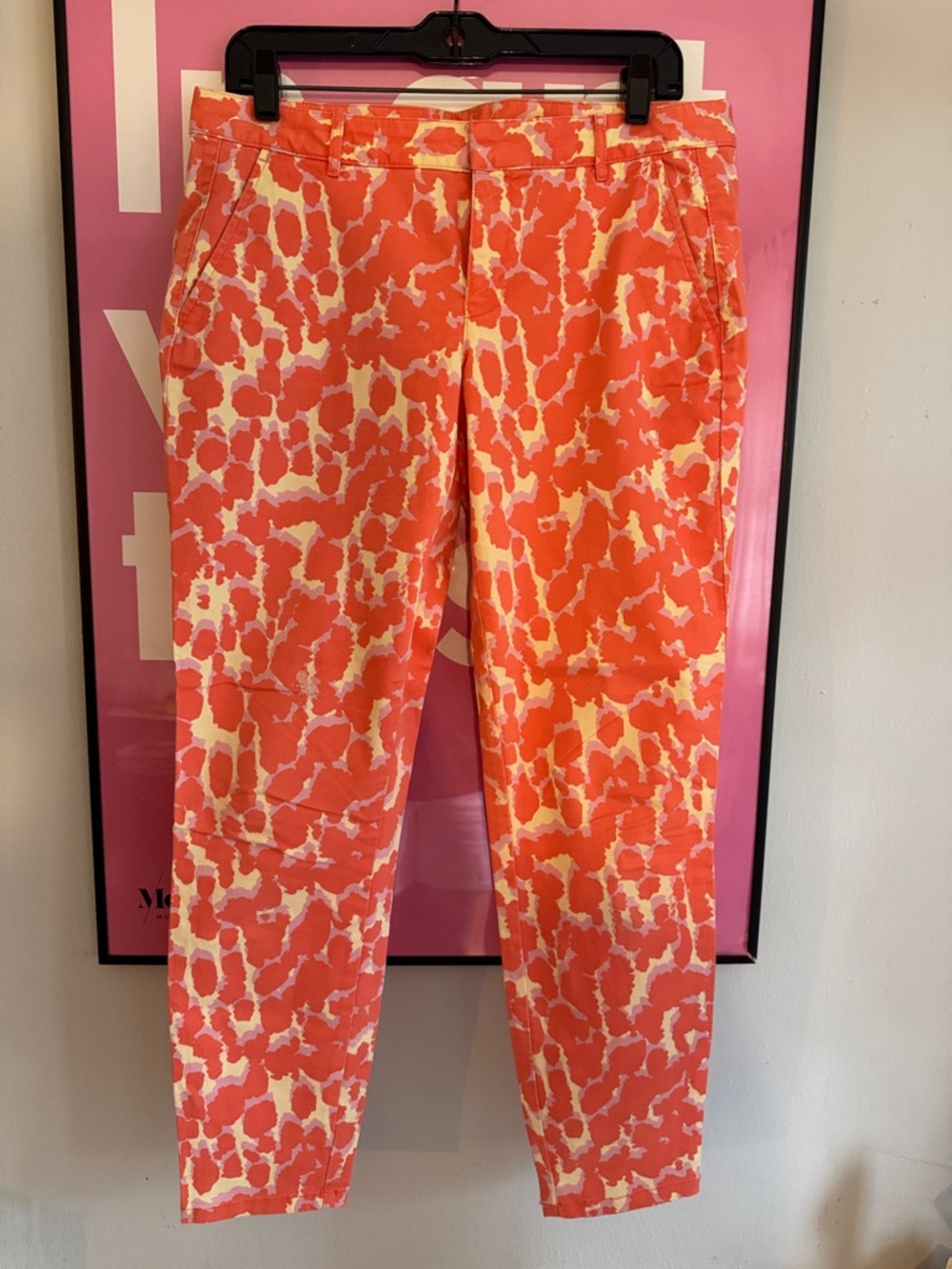 GAP Coral and Cream Patterned Chinos